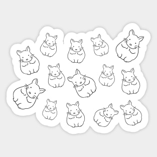 Chinchilla Squad Pattern Simple Cute Animal Minimal Art Sticker